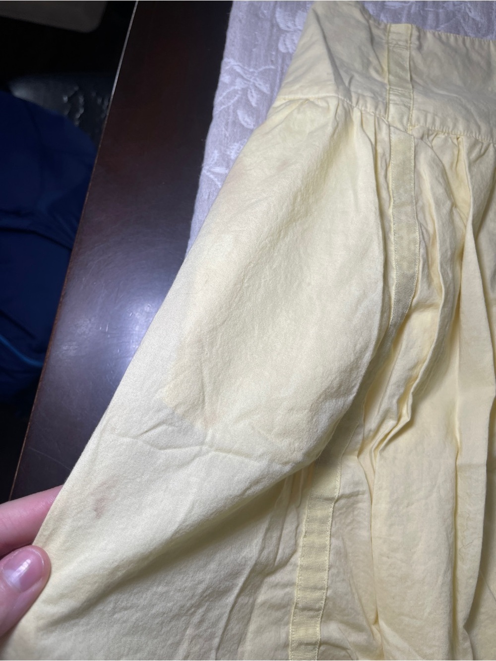 London Jean Women's Baby Yellow 100% Cotton Pleated Skirt Size 2 High Waist Belt - Picture 7 of 15